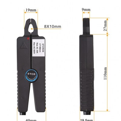 TesterMeter-ETCR008 0.00mA～30A AC,φ8mm Needle-nose pliers current sensor,current clamp-TesterMeter.cn