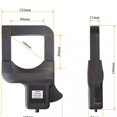 TesterMeter-ETCR080-0.00mA～60A AC,80mm×80mm Clamp High Accuracy Leakage Current Sensor.clamp current transformer,Clamp CT-Xtester.cn