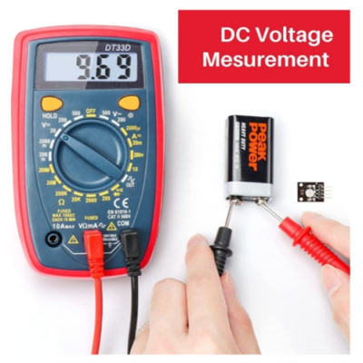 TesterMeter-DT33D Multimeter Tester 2000 Counts Digital Multimeter with DC AC Voltmeter and Ohm Volt Amp Meter ; Measures Voltage, Current, Resistance; Tests Live Wire, Continuity