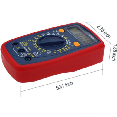 TesterMeter-DT33D Multimeter Tester 2000 Counts Digital Multimeter with DC AC Voltmeter and Ohm Volt Amp Meter ; Measures Voltage, Current, Resistance; Tests Live Wire, Continuity