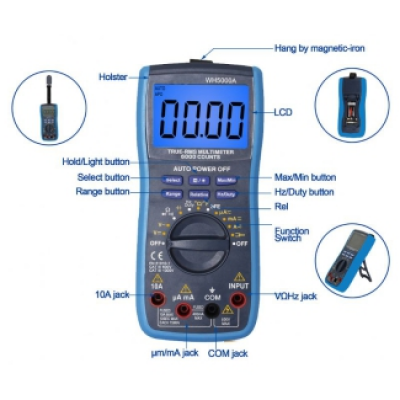 Xtester-WH5000,5000A True RMS Digital Smart Multimeter