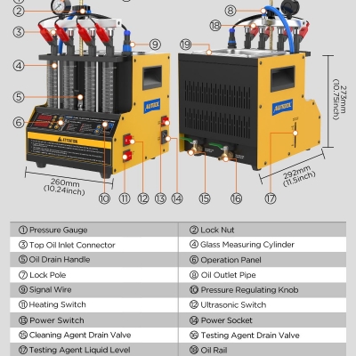 Testermeter-2023 CT160 Fuel Injector Cleaner And Tester Auto diagnostic Tool Injector Cleaner Machine 220V 110V