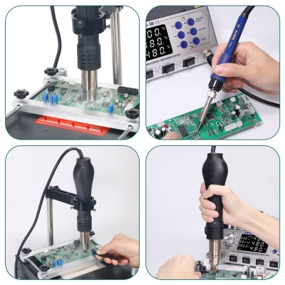 Testermeter- 853AAA+ Multi functional preheat station soldering iron desoldering hot air gun soldering rework station