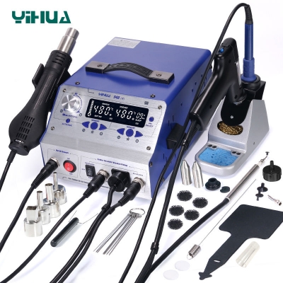 Testermeter- 948-II 4 in 1 Desoldering Hot Air Gun Rework Soldering Iron Suction Tin Gun Pick Up Pen Desoldering Soldering Station