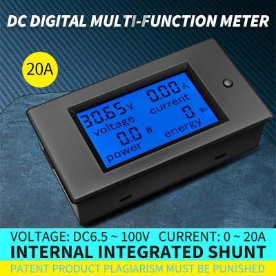 Testermeter-PZEM-031 6.5-100V 20A 4in1 LCD Voltage Current Power Energy DC Digital Voltmeter Ammeter