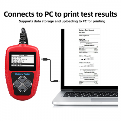 Testermeter- BA101 DC12V Automotive Battery Test and Print Analyzer alternator Tester BA101 High precision automatic temperature compensation