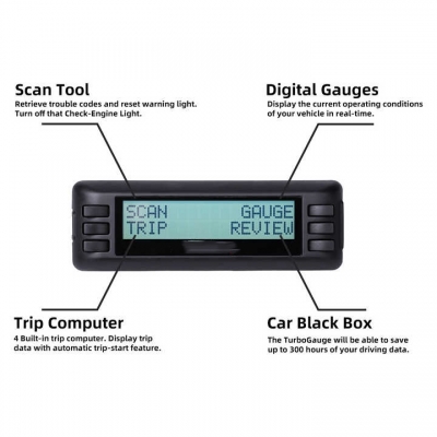 Testermeter- TG4 OBD2EOBD Auto Scan Gauge Asian Car Diagnostic Tool Turbo gauge 4-In-1 Trip Computer TG4