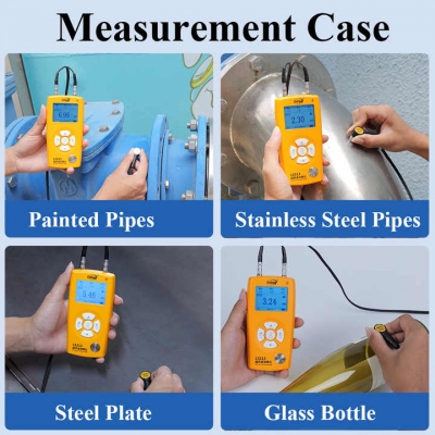 Testermeter- LS213 Digital Ultrasonic Metal Thickness Gauge Meter Through Coating Portable Tester