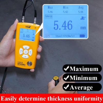 Testermeter- LS213 Digital Ultrasonic Metal Thickness Gauge Meter Through Coating Portable Tester