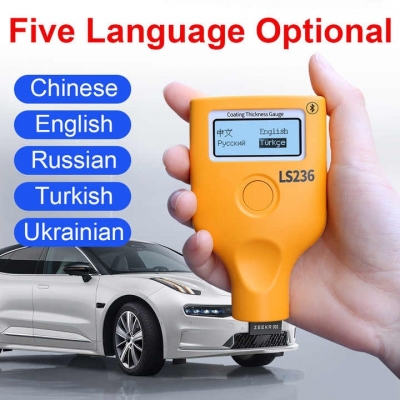 Testermeter- LS236 Portable Coating Thickness Gauge Dual Screen Car Paint Checker Meter