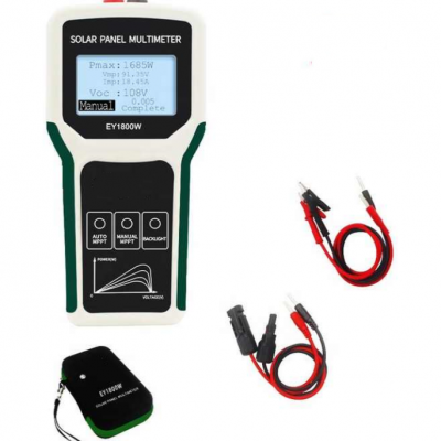 Testermeter- EY1800W(5-1800W) LCD MPPT Solar Panel Multimeter Solar Panel Tester Intelligent Current Tester Voltage Tester Digital Power Photovoltaic Meter VOC