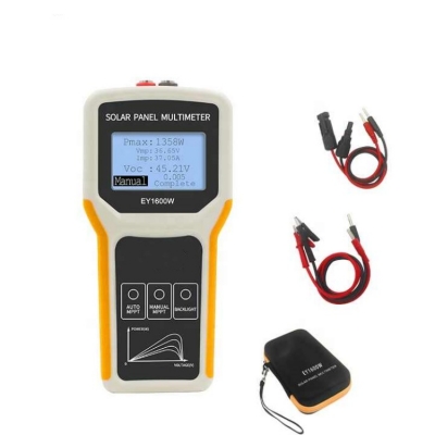 Testermeter- EY1600W(5-1600W) LCD MPPT Solar Panel Multimeter Solar Panel Tester Intelligent Current Tester Voltage Tester Digital Power Photovoltaic Meter VOC