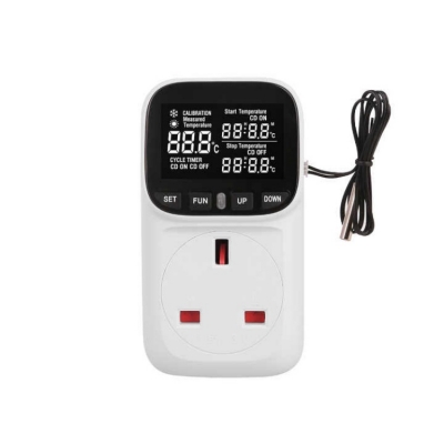 Testermeter- STC01A-UK High Precision Intelligent Thermostat EU Plug Microcomputer Temperature Controller Switch