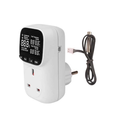 Testermeter- STC01A-UK High Precision Intelligent Thermostat EU Plug Microcomputer Temperature Controller Switch
