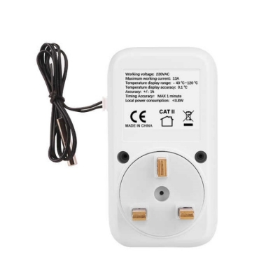 Testermeter- STC01A-UK High Precision Intelligent Thermostat EU Plug Microcomputer Temperature Controller Switch