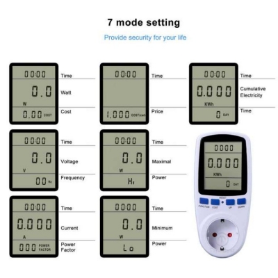 Testermeter- KWE-PMBO2 Power Meter with Big LCD Display
