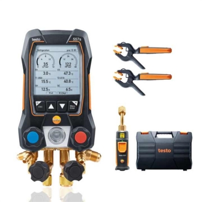Testermeter-Testo 557s Smart Vacuum Kit - Smart Digital Manifold With Wireless Vacuum and Clamp Temperature Probes