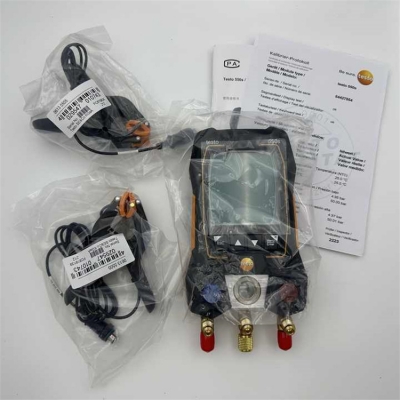 Testermeter-Testo 550s Basic Kit Smart Digital Manifold With Fixed Cable Clamp Temperature Probes