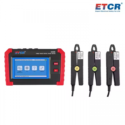 Testermeter-ETCR4400 Automatic Measurement Possible Colorful Touch Screen 3-Phase Phase Voltammeter