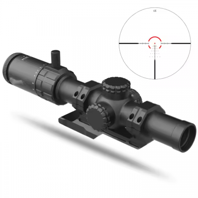 Testermeter-BOO004 1-6X24 SF First Focal Plane 30mm Tube Etched Glass Illuminated Scope Sight With 22MM Aluminum Tactical Scope Mount