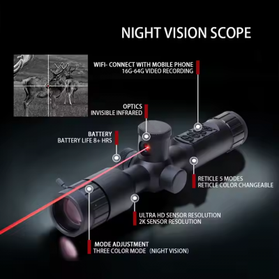 Testermeter-NS40 1920-1080 Night Vision Scope 2K Digital 600m IR Day and Night Rangefinder NV Hunting Scope