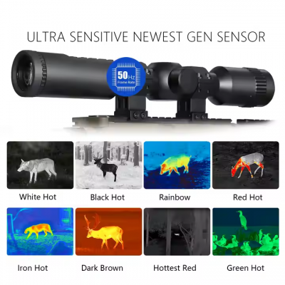 Testermeter-TGS445-50mm Lens Thermal Imaging Scope for Hunting 384-288 Thermal Night Vision Scope Sight for Hunting with Video Rec PIP WiFi