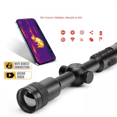 Testermeter-TGS445-50mm Lens Thermal Imaging Scope for Hunting 384-288 Thermal Night Vision Scope Sight for Hunting with Video Rec PIP WiFi