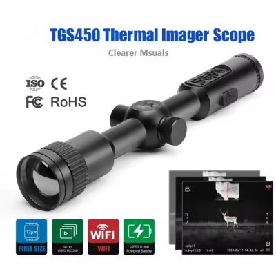 Testermeter-TGS445-50mm Lens Thermal Imaging Scope for Hunting 384-288 Thermal Night Vision Scope Sight for Hunting with Video Rec PIP WiFi
