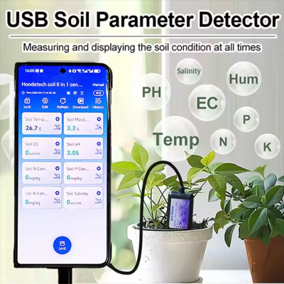 Testermeter-RS235 Sprint Professional Soil Sensor USB Soil NPK/PH/EC Analyzer Moisture Nutrient Sensor For Agriculture