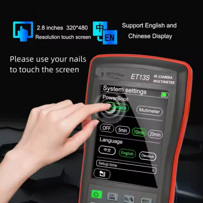 Testermeter-ET13S 192-192 Thermal Imager Camera 9999 Counts Digital Multimeter 2 in 1 IR Camera for Automobile Pipe Heating Inspect