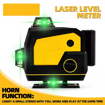 Testermeter-DW080-Dewalt Bluetooth Audio 16 Lines 360° Laser Level Meter Green Laser Automatic Self-Leveling Tool Horn Function for DIY Grading