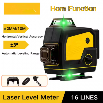 Testermeter-DW080-Dewalt Bluetooth Audio 16 Lines 360° Laser Level Meter Green Laser Automatic Self-Leveling Tool Horn Function for DIY Grading