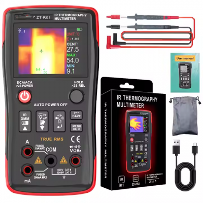 Testermeter-ZT-R01 Portable HD Infrared Thermal Imager and Digital Multimeter 2-in-1 Push-Button Oscilloscope for Electricians