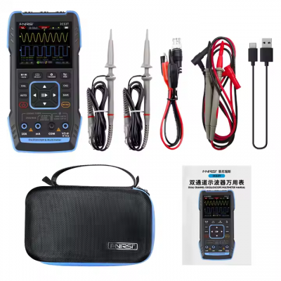 Testermeter-2C53T 2pcs 10X Probe 3 In1 50Mhz 250Msa/s Two Channel Digital Oscilloscope with signal Generator and Digital Multimeter
