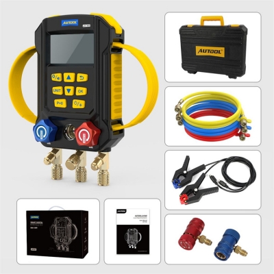Testermeter-AUTOOL LM160 Low Pressure R410 R1150 R123 R1233zd R1234yf R124 R125 R142b R161 Digital Manifold Refrigeration Tools Gauges