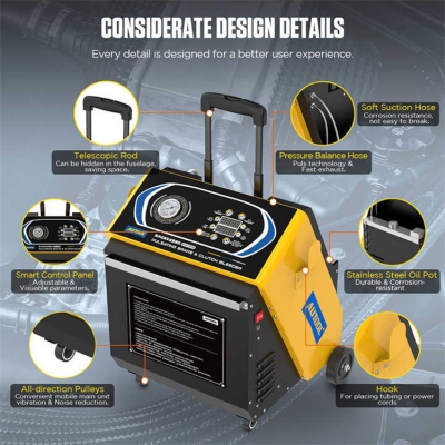 Testermeter-AUTOOL AST618 110V220V Universal Trolley Pulsating Smart Brake Fluid Oil Exchanger Tool Machine