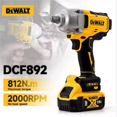 Testermeter-DCF892 Electric Cordless 1/2\" Brushless Impact Wrench Compact Three-Speed Pneumatic Cannon Industrial Power Wrenches