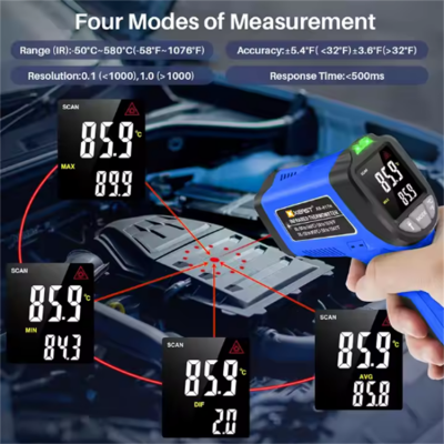 Testermeter-XE-817H Multifunction Infrared Thermometer K-Type Surface Temperature 2-1 Cooking Pizza Oven Grill Laser Testing Plastic