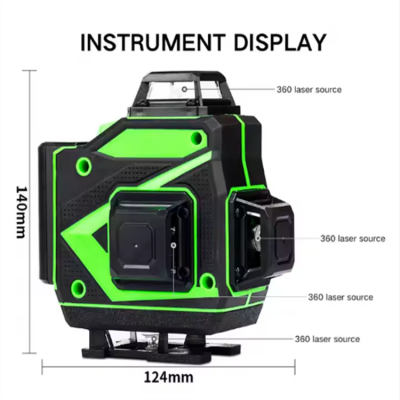 Testereter-4D16 Professional Self-Leveling Green Laser Level 360 Degree Horizontal Vertical Super Powerful 4D16 Green Beam Laser