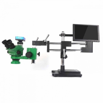 Testermeter- RL-M5T-STL2 Trinocular Stereo Microscope + RL-033D Light Source + 0.5ctv Adapter + MC1 4k HD Camera for Cell Phone Printed Circuit Board Repairs