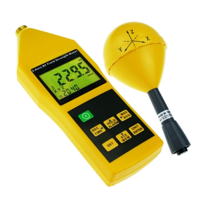 Testermeter-3-Axis Triaxial RF Field Meter 10MHz to 8GHz Field Strength Detector Tester W Tripod Mounting & Alarm Electromagnetic Radiation