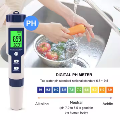 Testermeter-EZ-9909A-Newest 5 in 1 TDS/EC/PH/Salinity/TEMP Water Quality Tester With Electrode Replaceable Can Measured Non-sea Salinity