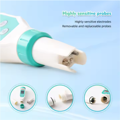 Testermeter-YY-1010-10 in 1 Food Salinity Meter PH/ORP/EC/H2 /S.G /TDS/SALT/TEMP/Resistivity Fertilizer Water Quality Tester for Food Aquarium Pool