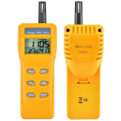 Testermeter-Indoor Air Quality 9999ppm Digital Carbon Dioxide Temperature Humidity NDIR Sensor IAQ CO2 Monitor WB DP Tester CO2 Meter