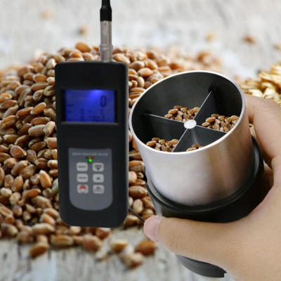 Testermeter-Digital Handheld Hygrometer Grain Humidity Color Coded LED Light 36 Species Grain Moisture Meter Checked Coffee Soya Bean Wheat