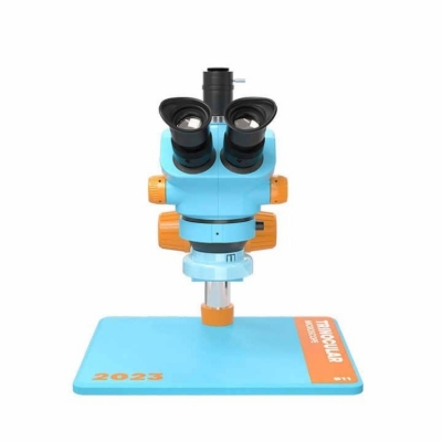 Testermeter- RL-M5T-B11 Trinocular Stereo Microscope a+ RL-033D Light Source + 0.5ctv Adapter + MC1 4k HD Camera for Cell Phone Printed Circuit Board Repairs