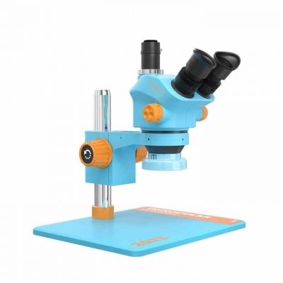 Testermeter- RL-M5T-B11 Trinocular Stereo Microscope a+ RL-033D Light Source + 0.5ctv Adapter + MC1 4k HD Camera for Cell Phone Printed Circuit Board Repairs