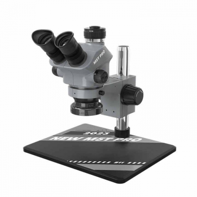 Testermeter- RL-M5T Pro-B11 Trinocular Stereo Microscope a+ RL-033D Light Source + 0.5ctv Adapter + MC1 4k HD Camera for Cell Phone Printed Circuit Board Repairs