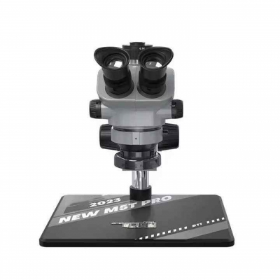 Testermeter- RL-M5T Pro-B11 Trinocular Stereo Microscope a+ RL-033D Light Source + 0.5ctv Adapter + MC1 4k HD Camera for Cell Phone Printed Circuit Board Repairs