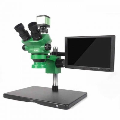 Testermeter- RL-M5T-B3 Trinocular Stereo Microscope + RL-033D Light Source + 0.5ctv Adapter + MC1 4k HD Camera for Cell Phone Printed Circuit Board Repairs